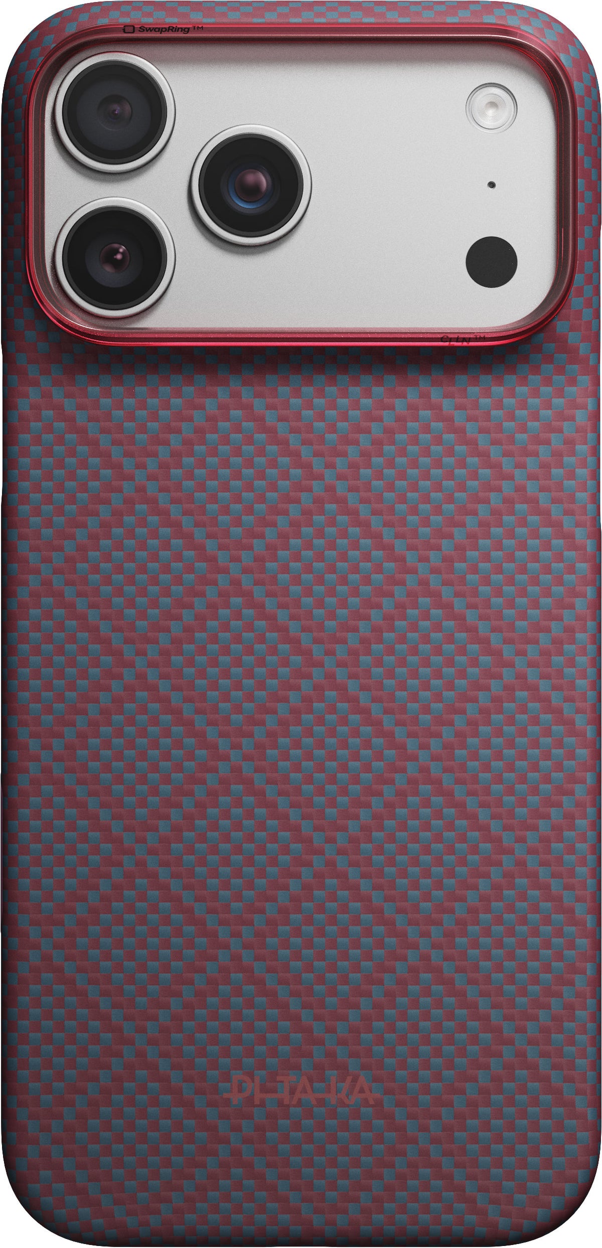 Pitaka iPhone 17 Pro Max/iPhone 18 Pro Max Kuori Edge MagSafe Argyle Blue's Red