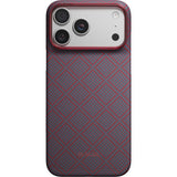 Pitaka iPhone 17 Pro Max/iPhone 18 Pro Max Kuori Edge MagSafe Argyle Blue's Red
