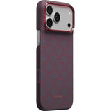 Pitaka iPhone 17 Pro Max/iPhone 18 Pro Max Kuori Edge MagSafe Argyle Blue's Red