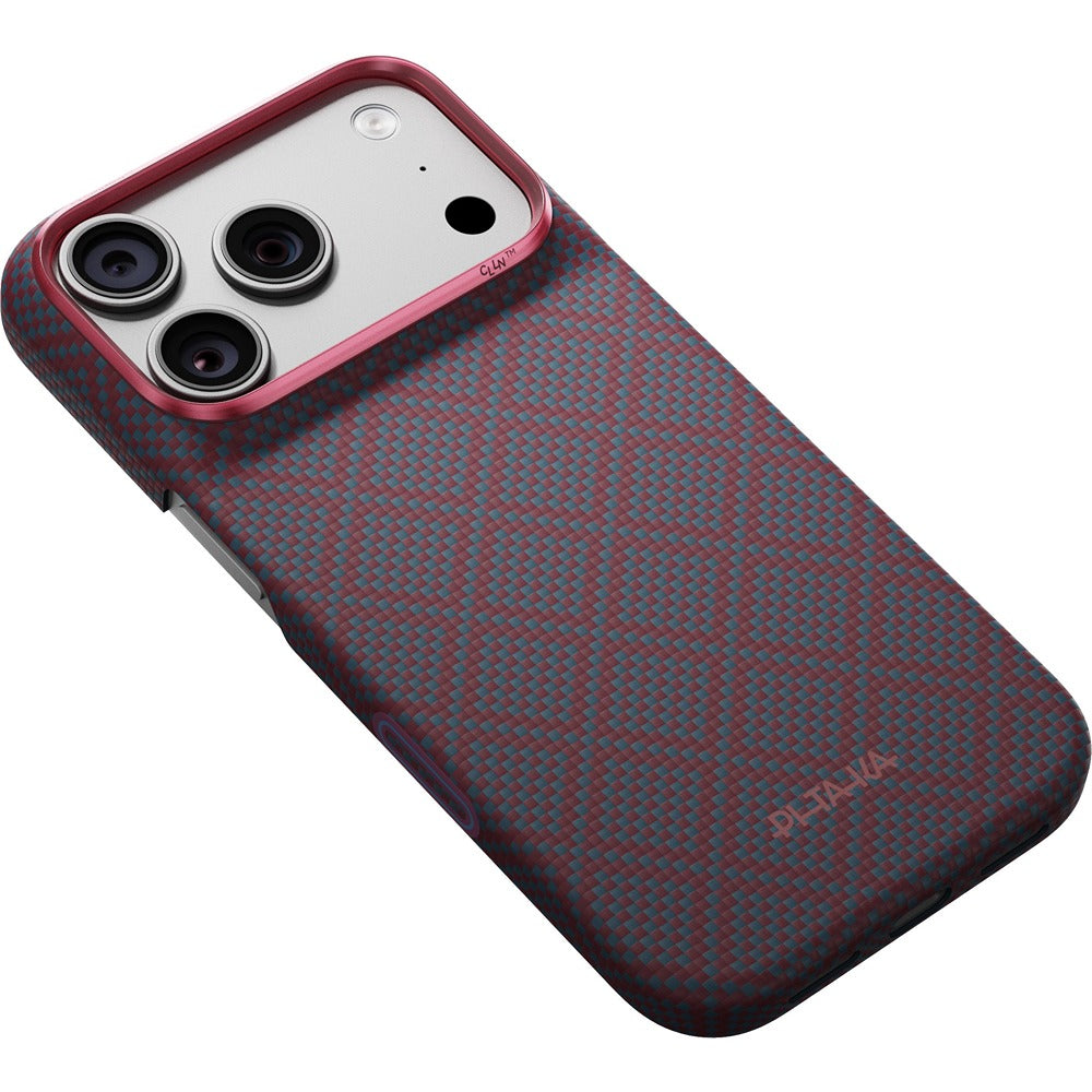 Pitaka iPhone 17 Pro/iPhone 18 Pro Kuori Edge MagSafe Argyle Blue's Red