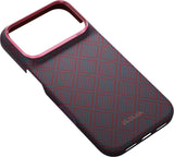 Pitaka iPhone 17 Pro/iPhone 18 Pro Kuori Edge MagSafe Argyle Blue's Red