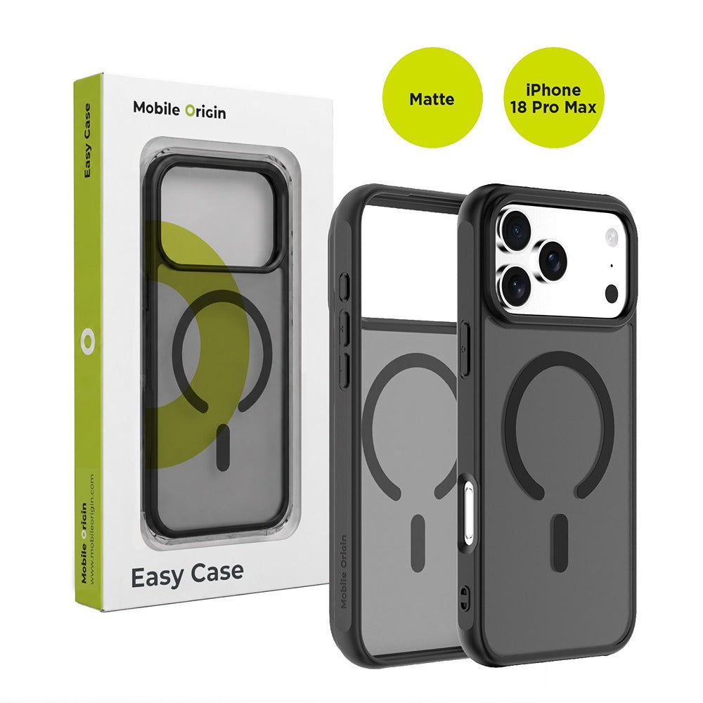 Mobile Origin iPhone 18 Pro Max Kuori Easy Case MagSafe Musta