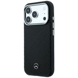Mercedes Benz iPhone 17 Pro/iPhone 18 Pro Kuori nahkainen puukuosi Musta