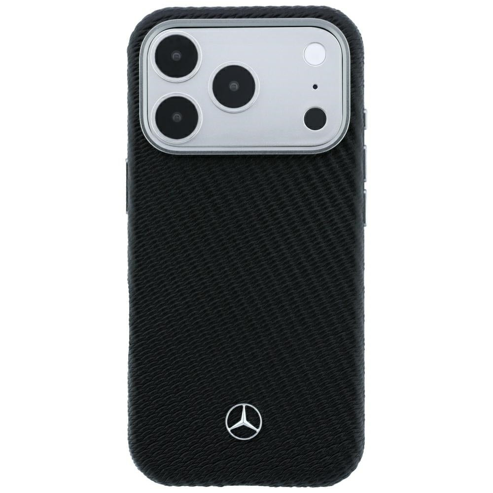 Mercedes Benz iPhone 17 Pro/iPhone 18 Pro Kuori nahkainen puukuosi Musta