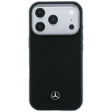 Mercedes Benz iPhone 17 Pro/iPhone 18 Pro Kuori nahkainen puukuosi Musta