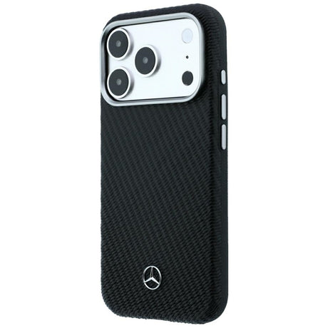 Mercedes Benz iPhone 17 Pro Max/iPhone 18 Pro Max Kuori Nahkainen puuefekti Musta