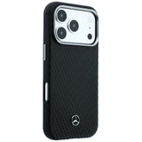 Mercedes Benz iPhone 17 Pro Max/iPhone 18 Pro Max Kuori Nahkainen puuefekti Musta