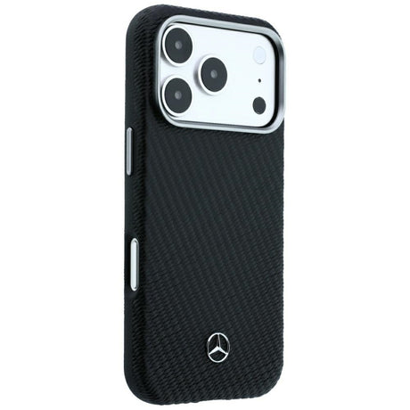 Mercedes Benz iPhone 17 Pro Max/iPhone 18 Pro Max Kuori Nahkainen puuefekti Musta