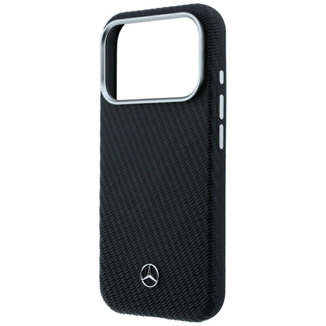 Mercedes Benz iPhone 17 Pro Max/iPhone 18 Pro Max Kuori Nahkainen puuefekti Musta