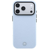Mercedes Benz iPhone 17 Pro/iPhone 18 Pro Kuori nahkainen puukuosi Sininen