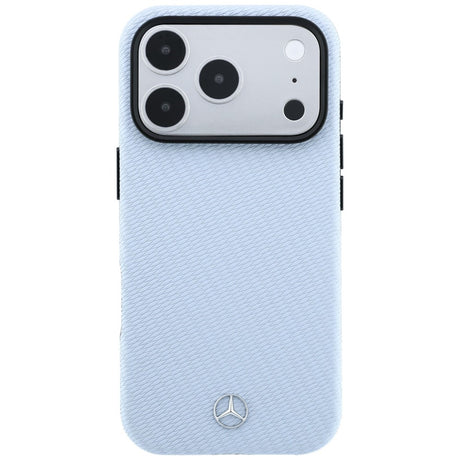 Mercedes Benz iPhone 17 Pro/iPhone 18 Pro Kuori nahkainen puukuosi Sininen