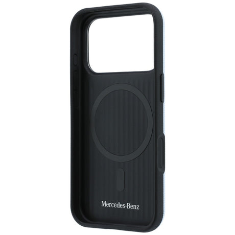 Mercedes Benz iPhone 17 Pro/iPhone 18 Pro Kuori nahkainen puukuosi Sininen