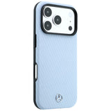 Mercedes Benz iPhone 17 Pro Max/iPhone 18 Pro Max Kuori Nahkainen puuefekti Sininen