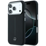 Mercedes Benz iPhone 17 Pro Max/iPhone 18 Pro Max Kuori Leather Iconic Line Musta