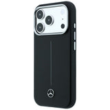 Mercedes Benz iPhone 17 Pro Max/iPhone 18 Pro Max Kuori Leather Iconic Line Musta