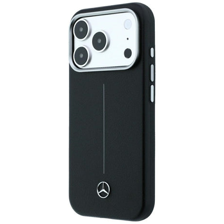 Mercedes Benz iPhone 17 Pro Max/iPhone 18 Pro Max Kuori Leather Iconic Line Musta
