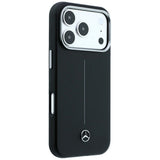 Mercedes Benz iPhone 17 Pro Max/iPhone 18 Pro Max Kuori Leather Iconic Line Musta