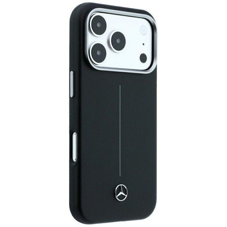 Mercedes Benz iPhone 17 Pro Max/iPhone 18 Pro Max Kuori Leather Iconic Line Musta