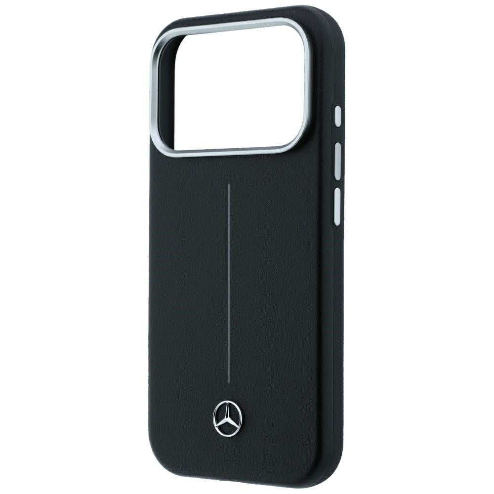 Mercedes Benz iPhone 17 Pro Max/iPhone 18 Pro Max Kuori Leather Iconic Line Musta