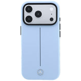 Mercedes Benz iPhone 17 Pro Max/iPhone 18 Pro Max Kuori Leather Iconic Line Sininen