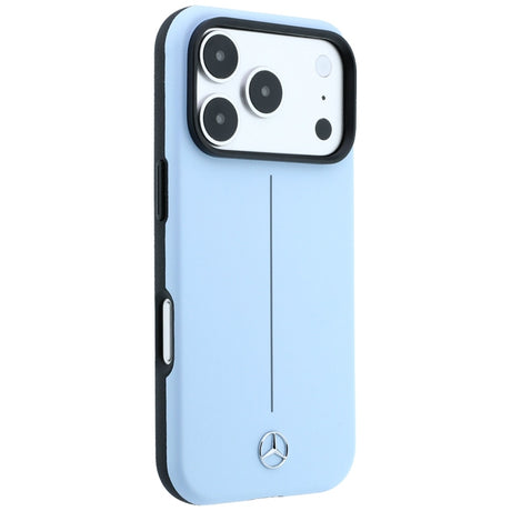 Mercedes Benz iPhone 17 Pro Max/iPhone 18 Pro Max Kuori Leather Iconic Line Sininen