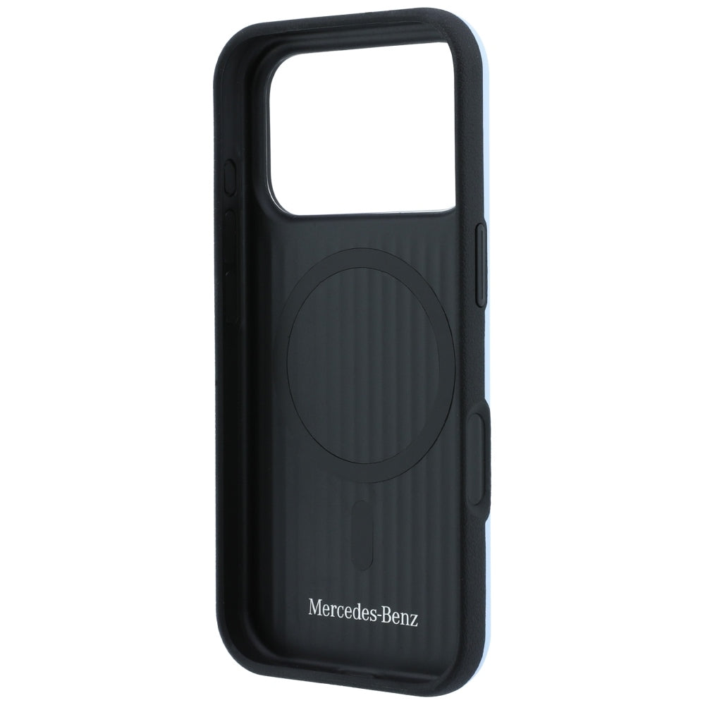 Mercedes Benz iPhone 17 Pro Max/iPhone 18 Pro Max Kuori Leather Iconic Line Sininen