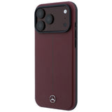 Mercedes Benz iPhone 17 Pro Max/iPhone 18 Pro Max Kuori Leather Iconic Line Burgundy