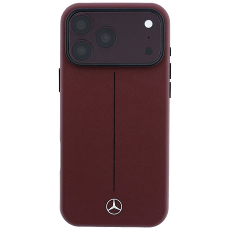 Mercedes Benz iPhone 17 Pro Max/iPhone 18 Pro Max Kuori Leather Iconic Line Burgundy