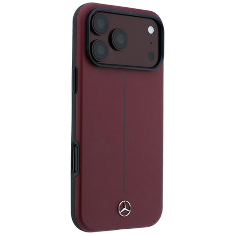Mercedes Benz iPhone 17 Pro Max/iPhone 18 Pro Max Kuori Leather Iconic Line Burgundy