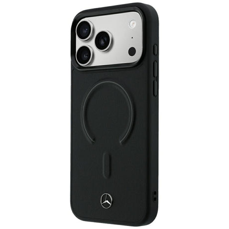 Mercedes Benz iPhone 17 Pro Max/iPhone 18 Pro Max Kuori Leather 3D MagSafe Musta