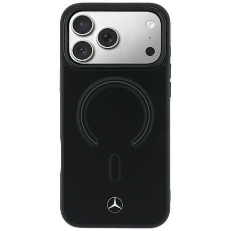 Mercedes Benz iPhone 17 Pro Max/iPhone 18 Pro Max Kuori Leather 3D MagSafe Musta