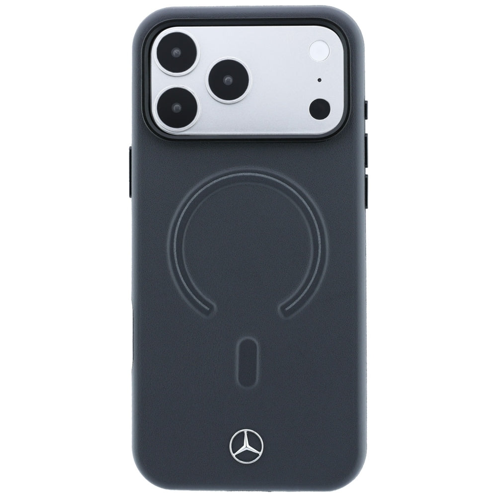 Mercedes Benz iPhone 17 Pro/iPhone 18 Pro Kuori Leather 3D MagSafe Harmaa