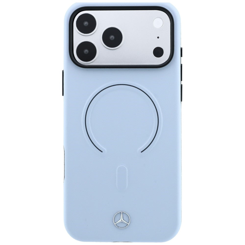Mercedes Benz iPhone 17 Pro Max/iPhone 18 Pro Max Kuori Leather 3D MagSafe Sininen