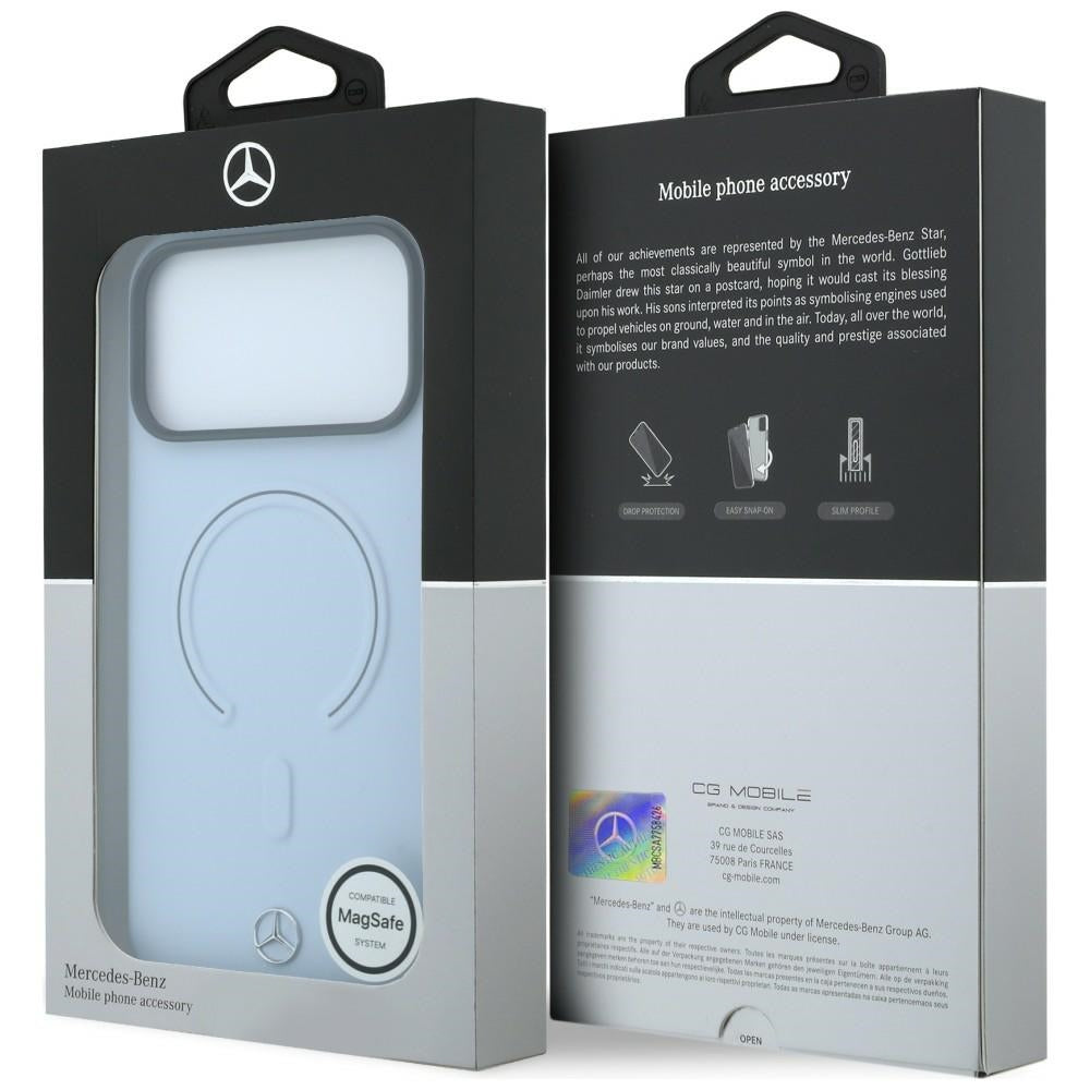 Mercedes Benz iPhone 17 Pro Max/iPhone 18 Pro Max Kuori Leather 3D MagSafe Sininen