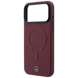 Mercedes Benz iPhone 17 Pro/iPhone 18 Pro Kuori nahkaa, 3D MagSafe, viininpunainen