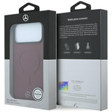 Mercedes Benz iPhone 17 Pro/iPhone 18 Pro Kuori nahkaa, 3D MagSafe, viininpunainen
