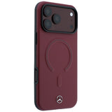 Mercedes Benz iPhone 17 Pro Max/iPhone 18 Pro Max Kuori nahkaa, 3D MagSafe, viininpunainen