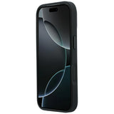 Mercedes Benz iPhone 17 Pro/iPhone 18 Pro Kuori Leather Crossed Lines Musta