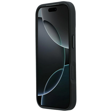 Mercedes Benz iPhone 17 Pro/iPhone 18 Pro Kuori Leather Crossed Lines Musta