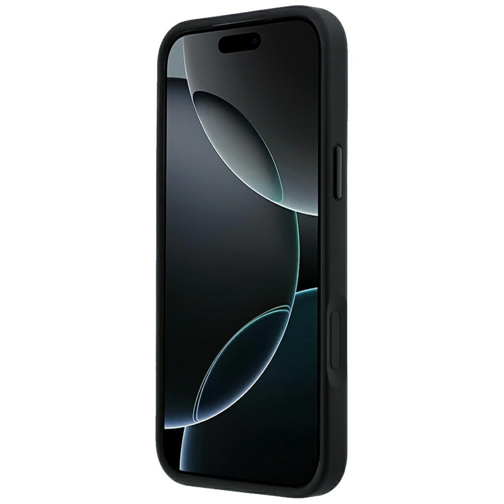 Mercedes Benz iPhone 17 Pro Max/iPhone 18 Pro Max Kuori Leather Crossed Lines Musta