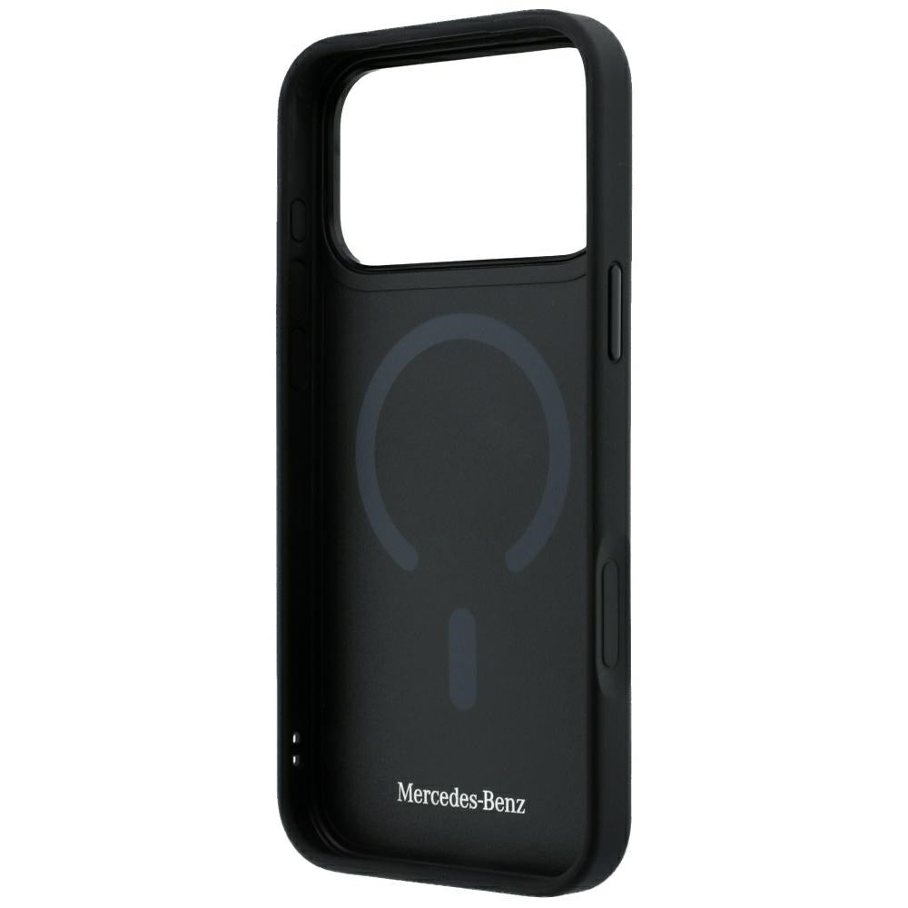 Mercedes Benz iPhone 17 Pro Max/iPhone 18 Pro Max Kuori Leather Crossed Lines Musta
