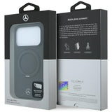 Mercedes Benz iPhone 17 Pro Max/iPhone 18 Pro Max Kuori nahkaa, rengastuki, Musta