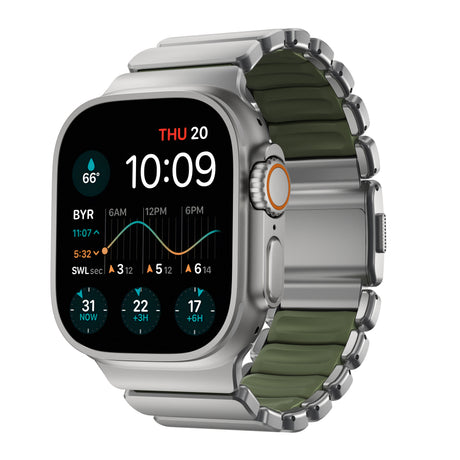 Nomad Apple Watch 45/46mm/Ultra 49mm Ranneke Stratos Band Natural Forest