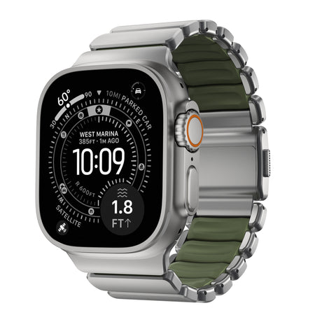Nomad Apple Watch 45/46mm/Ultra 49mm Ranneke Stratos Band Natural Forest