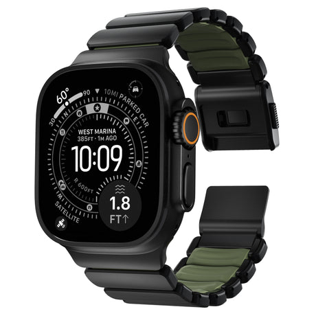 Nomad Apple Watch 45/46mm/Ultra 49mm Ranneke Stratos Band Musta Forest