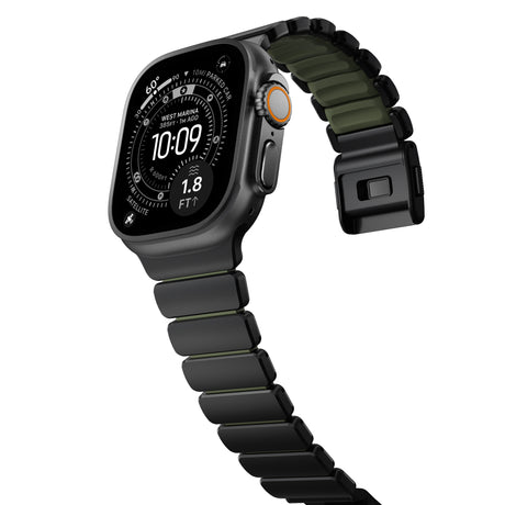 Nomad Apple Watch 45/46mm/Ultra 49mm Ranneke Stratos Band Musta Forest