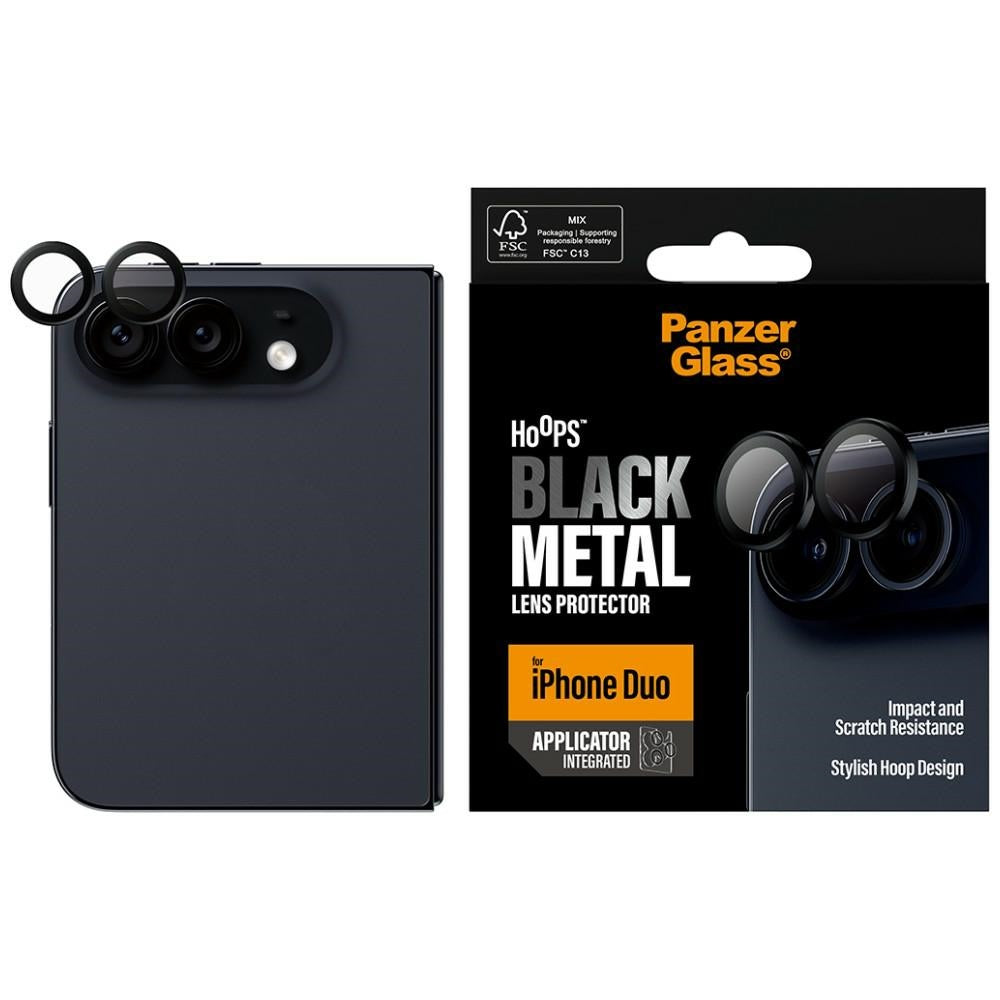 PanzerGlass iPhone Duo Kameran linssinsuojus Hoops Musta