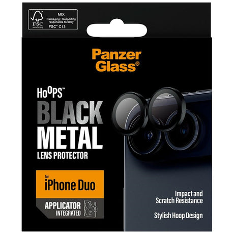 PanzerGlass iPhone Duo Kameran linssinsuojus Hoops Musta