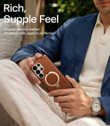 Torras Samsung Galaxy S26 Ultra Kuori Ostand Q3 Vegskin Amber Brown