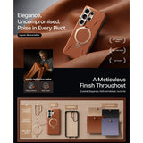Torras Samsung Galaxy S26 Ultra Kuori Ostand Q3 Vegskin Amber Brown